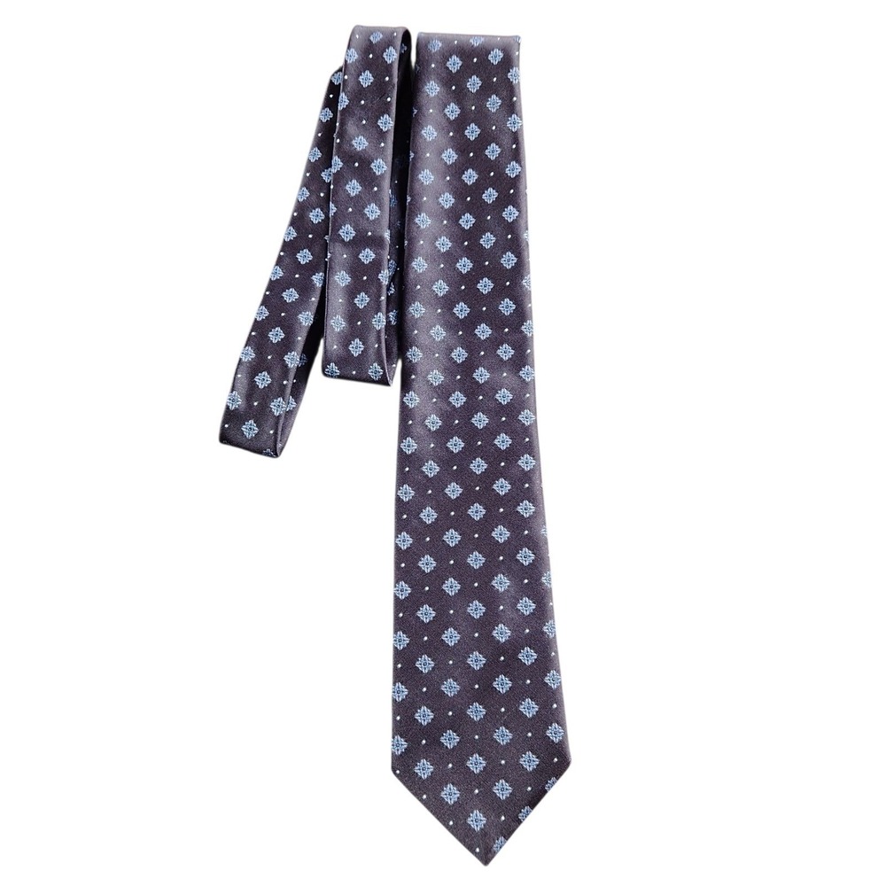 Vintage Envoy Tie‎ Brown Blue Floral Pattern Silk Blend Business Career 54"